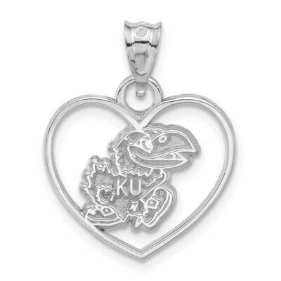 Collegiate University Of Kansas Heart Pendant Sterling Silver XC765SS, MPN: XC765SS, 294996000100