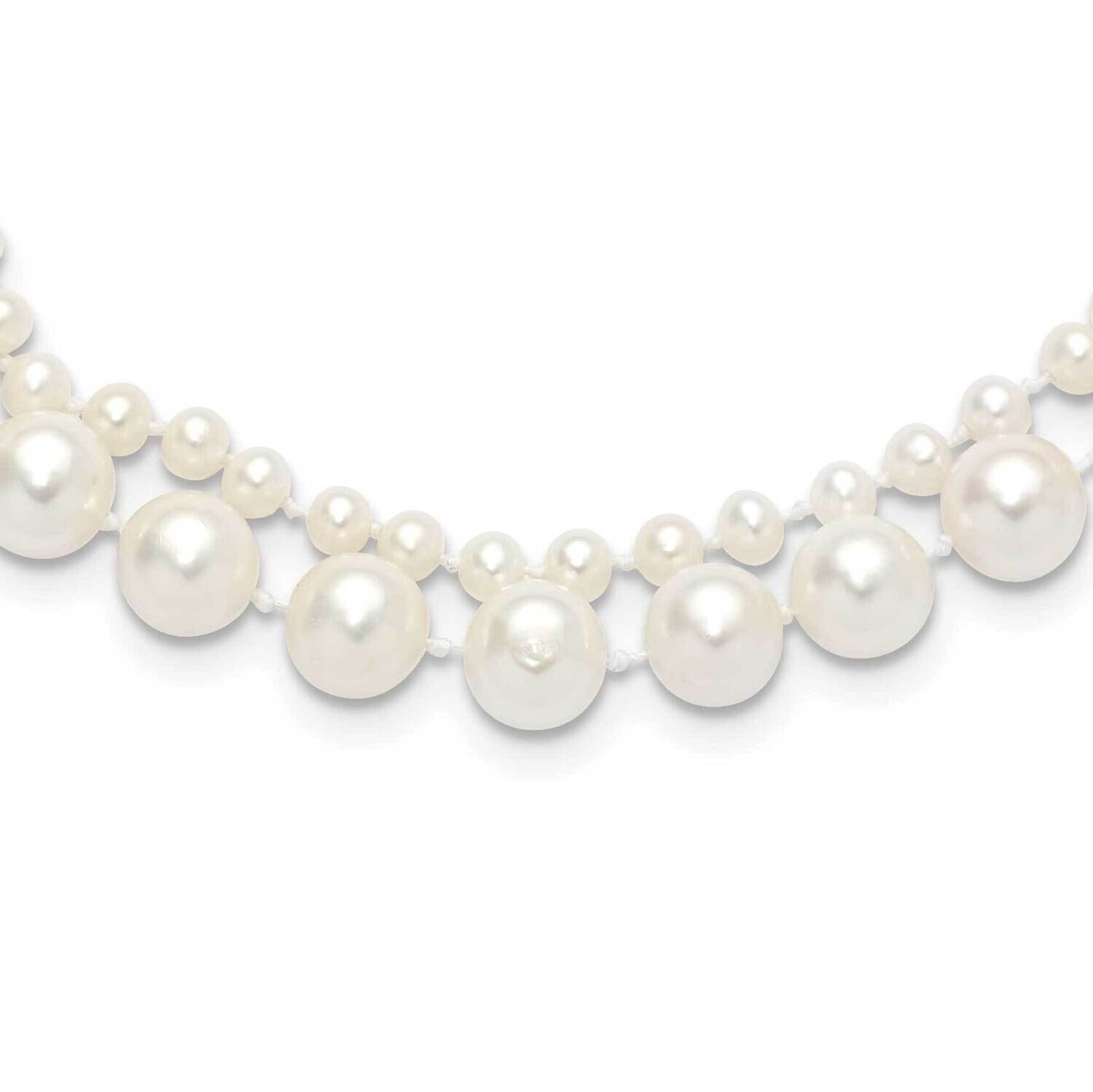3-4mm 7-8mm White Fwc Pearl 18 Inch 2-StrNecklace 14k Gold XF820-18, MPN: XF820-18,