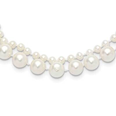 3-4mm 7-8mm White Fwc Pearl 18 Inch 2-StrNecklace 14k Gold XF820-18, MPN: XF820-18,