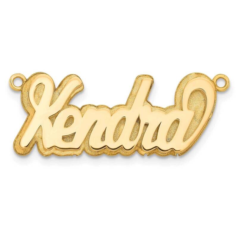 Gold-Plated 3D Polished Name Plate Sterling Silver XNA242GP