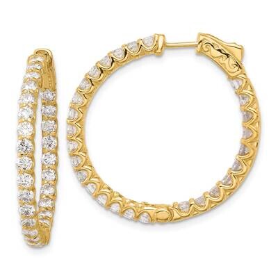 3.2Ct 54-2.5mm In Out Hoop Safety Clasp Diamond Earrings 14k Gold XE3272AA, MPN: XE3272AA,