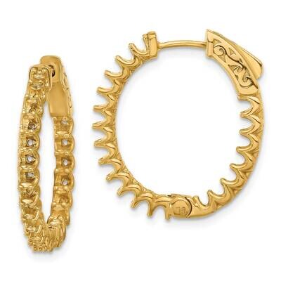 2Ct 40-2.3mm In Out Oval Hoop Safety Clasp Earring Mountings 14k Gold XE3264, MPN: XE3264,