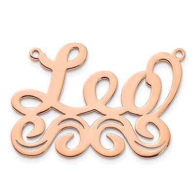 Rose-Plated Polished Name Plate Sterling Silver XNA1060RP, MPN: XNA1060RP,