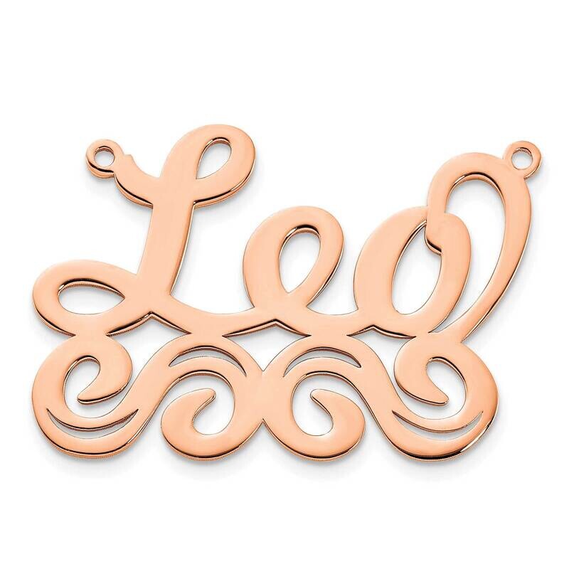 Rose-Plated Polished Name Plate Sterling Silver XNA1060RP