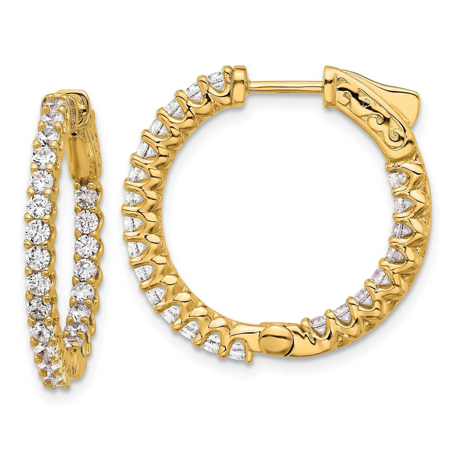 1.6Ct 46-2.0mm In Out Hoop Safety Clasp Diamond Earrings 14k Gold XE3247AA, MPN: XE3247AA,