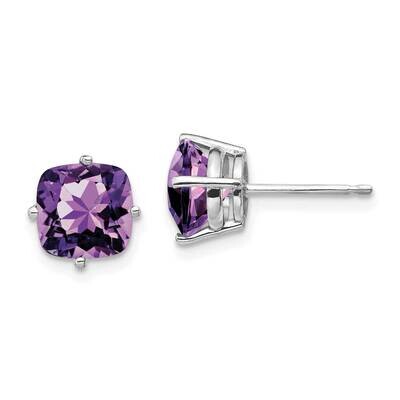 7X7mm Cushion Amethyst Earring 14k White Gold XE108WAM, MPN: XE108WAM, 883957226651