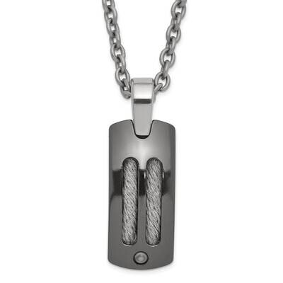 Ster.Sil Black Ti Polished Cable Inlay Necklace Titanium TBN161-20 by Chisel, MPN: TBN161-20, 19110…