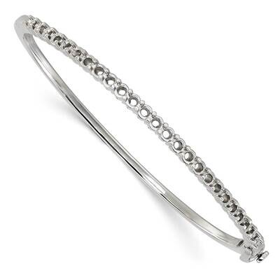 Holds 25 2.9mm 1.9Ct Hinged Bangle Mounting 14k White Gold XB323, MPN: XB323,