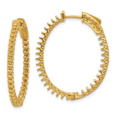 2.3Ct 66-2.0mm In Out Oval Hoop Safety Clasp Earring Mountings 14k Gold XE3249, MPN: XE3249,