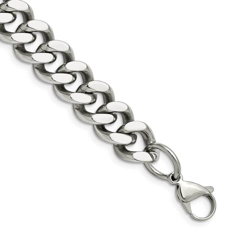 Chisel Polished 13.75mm 8.5 Inch Curb Chain Stainless Steel SRN693-8.5