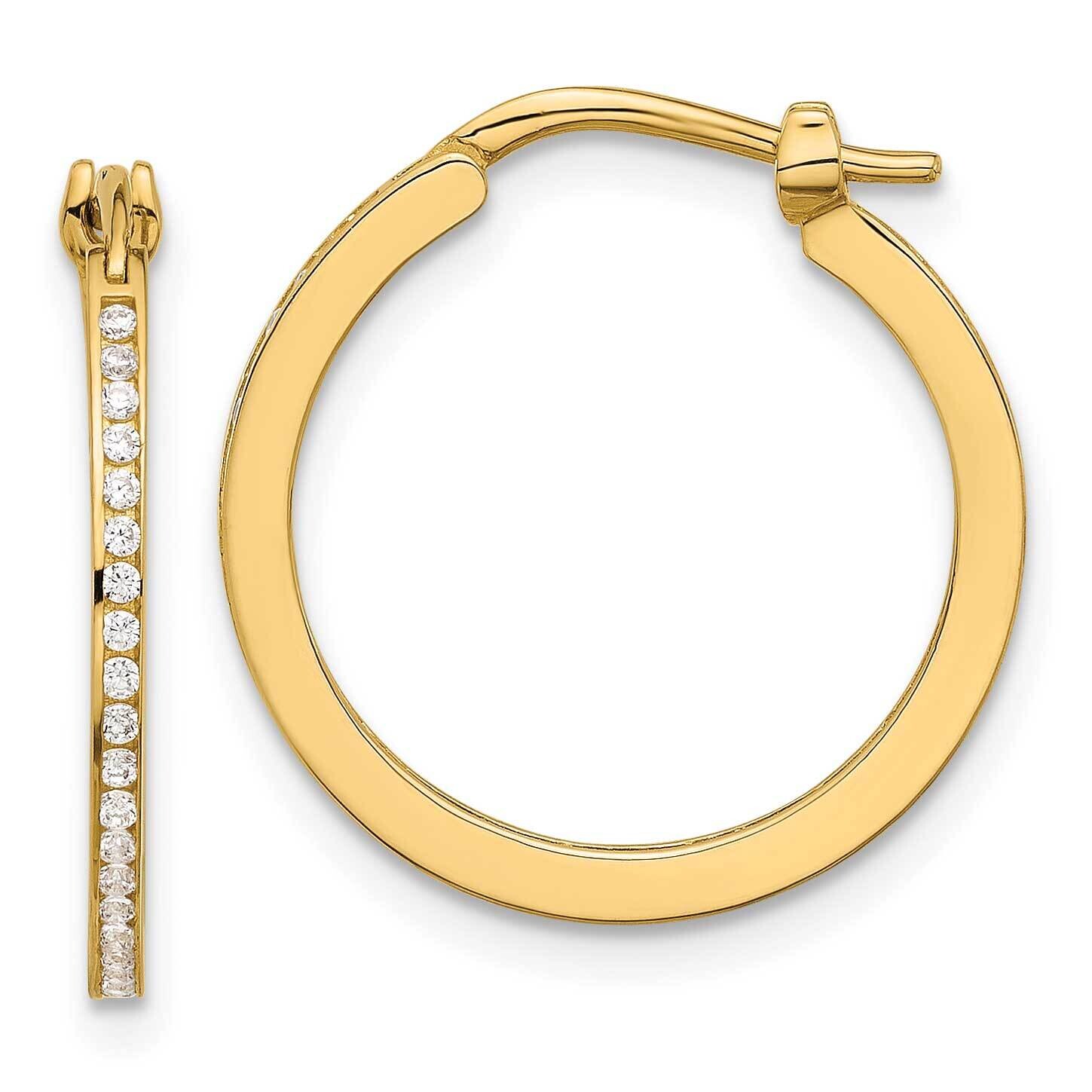 CZ 1.5mm Small Hoop Earrings 14k Polished Gold TF2309, MPN: TF2309,