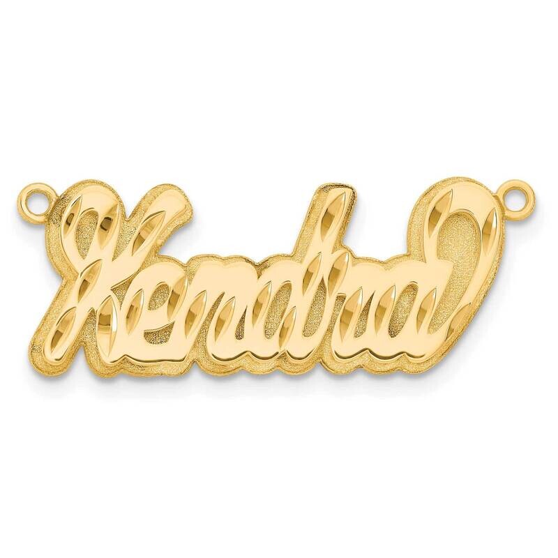 Gold-Plated 3D Diamond-Cut Name Plate Sterling Silver XNA246GP