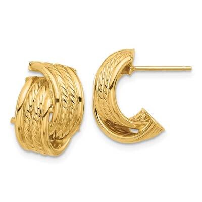 Textured Twisted Post Earrings 14k Polished Gold TF2357, MPN: TF2357,