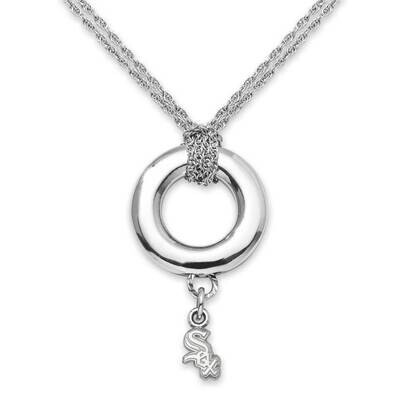 Chicago White Sox Logo Charm 1/2 On Halo Necklace Sterling Silver WHI020HALO-SS, MPN: WHI020HALO-SS…