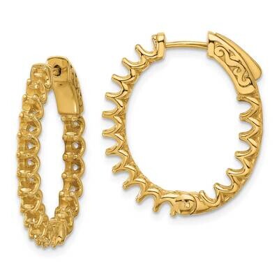 2.1Ct 36-2.5mm In Out Oval Hoop Safety Clasp Earring Mountings 14k Gold XE3263, MPN: XE3263,