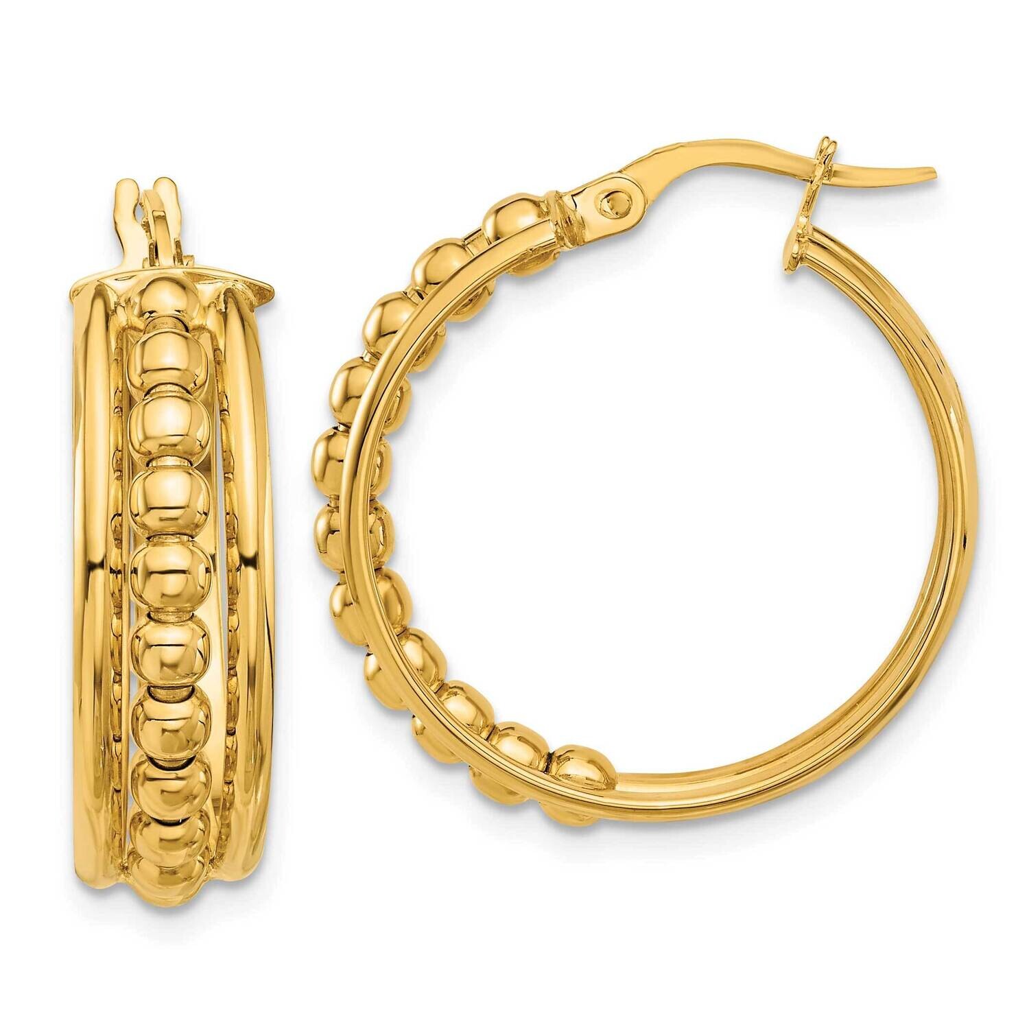 Beaded Hoop Earrings 14k Polished Gold TF2235, MPN: TF2235,