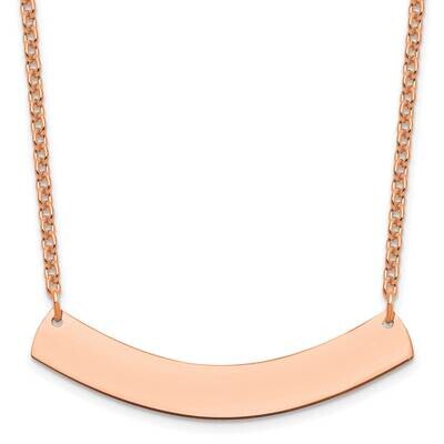 Rose-Plated Medium Polished Curved Blank Bar Necklace Sterling Silver XNA1205RP, MPN: XNA1205RP,