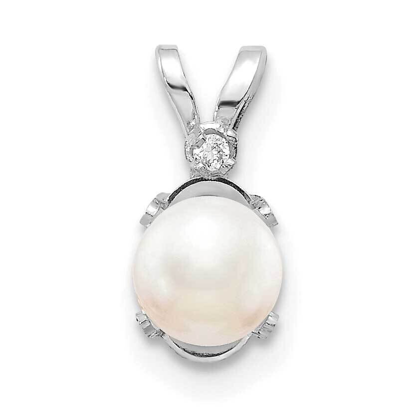 Diamond Fw Cultured Pearl Birthstone Pendant 14k White Gold XBE161W, MPN: XBE161W,