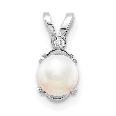 Diamond Fw Cultured Pearl Birthstone Pendant 14k White Gold XBE161W, MPN: XBE161W,