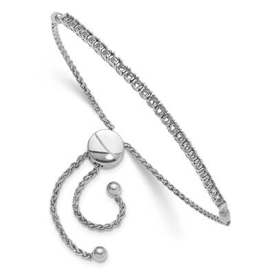 2.2mm Round Diamond 1.03Ct Adjustable Bracelet Mounting 7 Inch 14k White Gold X10026W, MPN: X10026W,