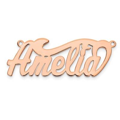 Rose-Plated Polished Name Plate Sterling Silver XNA131RP, MPN: XNA131RP,