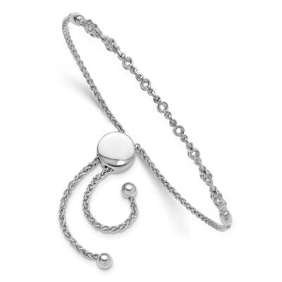 2.5mm Round Diamond .54Ct Adjustable Bracelet Mounting 7 Inch 14k White Gold X10025W, MPN: X10025W,