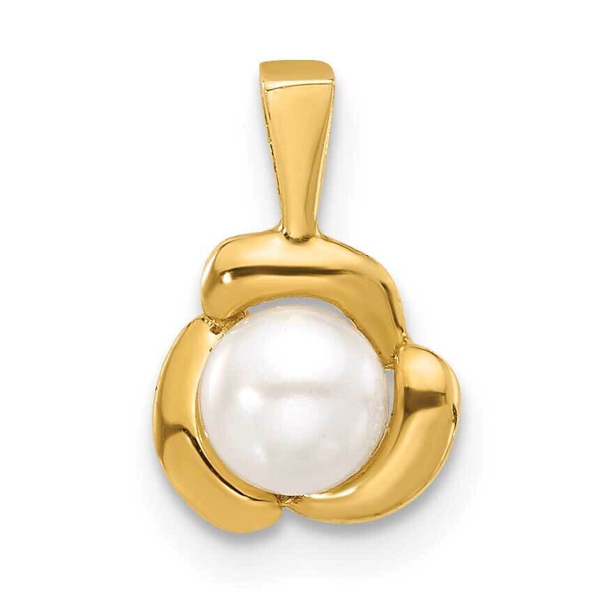 4-5mm Round White Fwc Pearl Flower Pendant 14k Gold XF825, MPN: XF825,