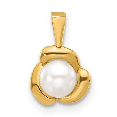 4-5mm Round White Fwc Pearl Flower Pendant 14k Gold XF825, MPN: XF825,