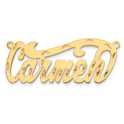 Gold-Plated Diamond-Cut Name Plate Sterling Silver XNA148GP, MPN: XNA148GP,
