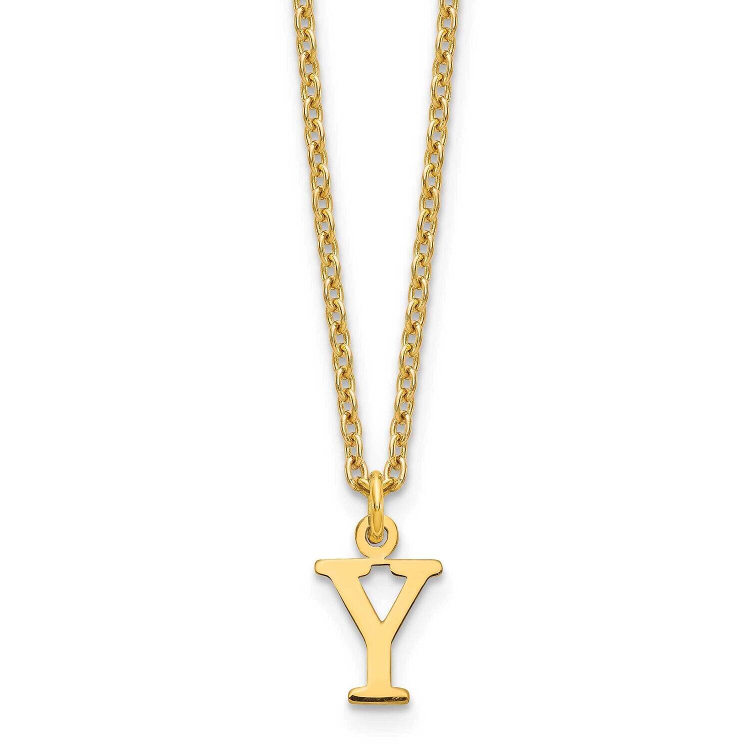 Gold-Plated Cutout Letter Y Initial Necklace Sterling Silver XNA727GP/Y, MPN: XNA727GP/Y,