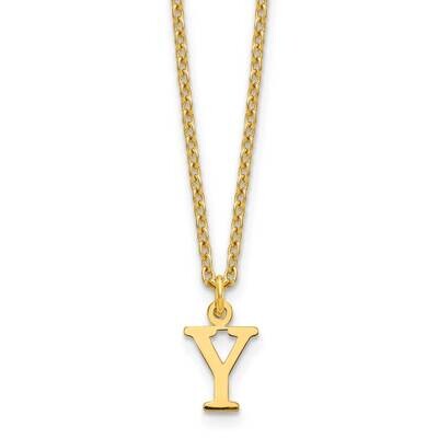 Gold-Plated Cutout Letter Y Initial Necklace Sterling Silver XNA727GP/Y, MPN: XNA727GP/Y,