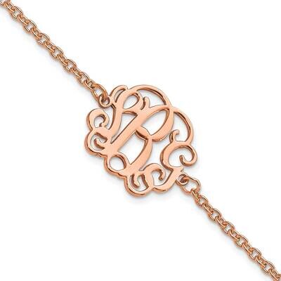 Rose-Plated Polished Monogram Bracelet 7 Inch Sterling Silver XNA1265RP, MPN: XNA1265RP,