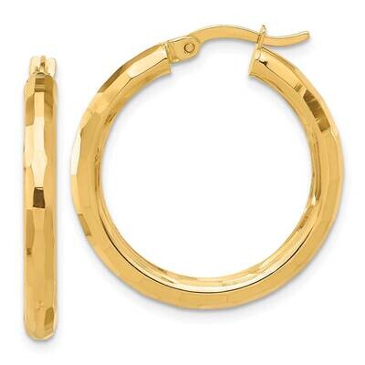 Diamond-Cut Hoop Earrings 14k Polished Gold TF2210, MPN: TF2210,