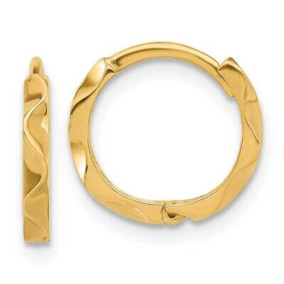 Wavy Hinged Hoop Earrings 14k Polished Gold YE2147, MPN: YE2147,