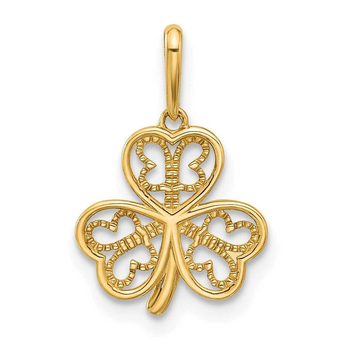 Three Leaf Clover Pendant 14k Polished Gold YC1572, MPN: YC1572,