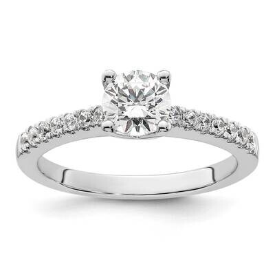 Holds 3/4 Carat 5.8mm Round Center 1/4 Carat Diamond Semi-Mount Engagement Ring 14k White Gold RM25…