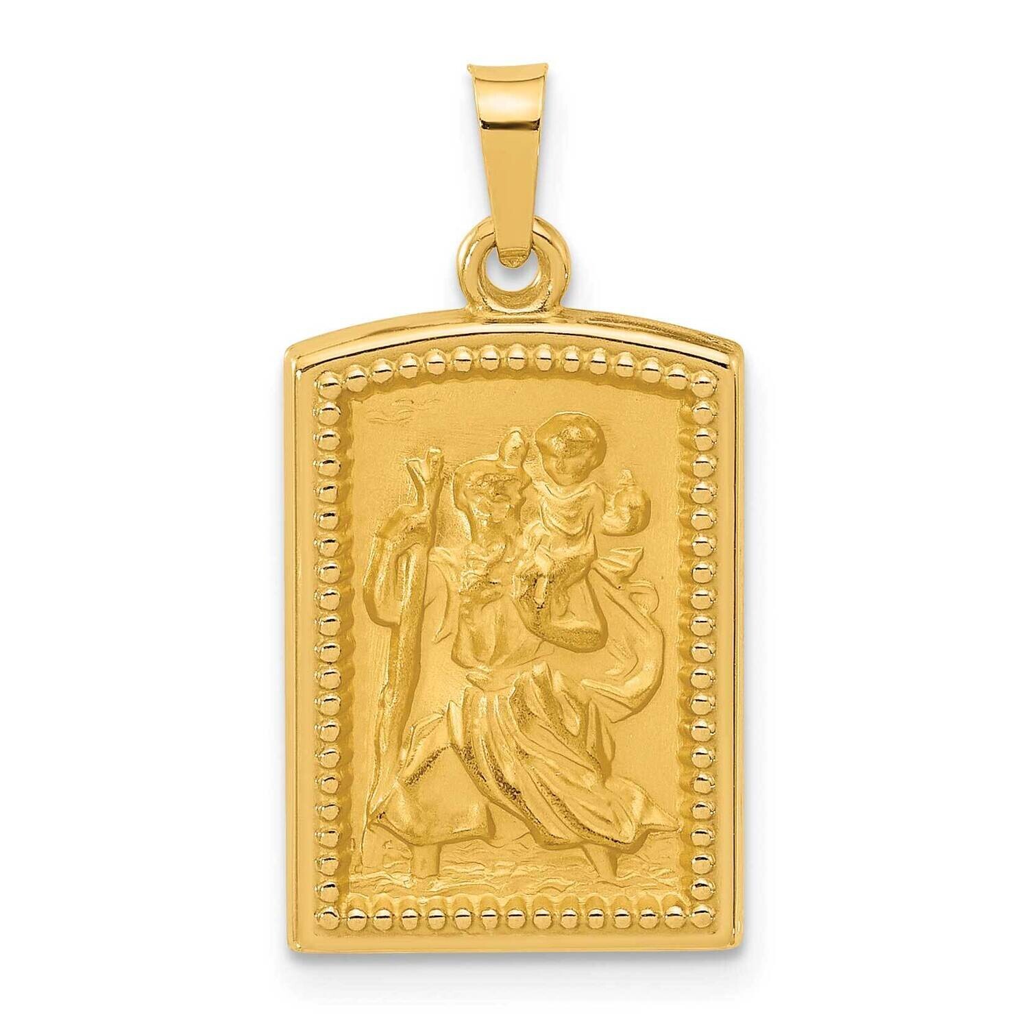Rectangular Hollow St. Christopher Medal 14k Gold XR2140 by Men&#39;s Jewelry and Accessories, MPN: XR2…