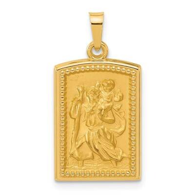 Rectangular Hollow St. Christopher Medal 14k Gold XR2140 by Men&#39;s Jewelry and Accessories, MPN: XR2…