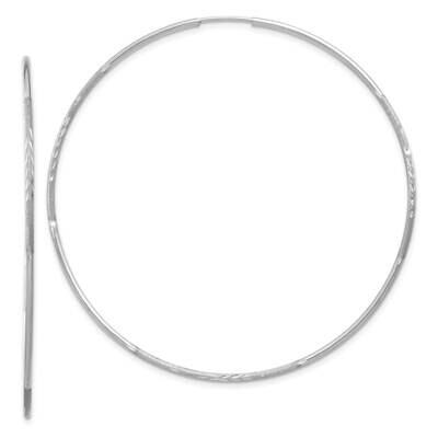1.25mm Diamond-Cut Endless Hoop Earring 14k White Gold XY1224W, MPN: XY1224W,