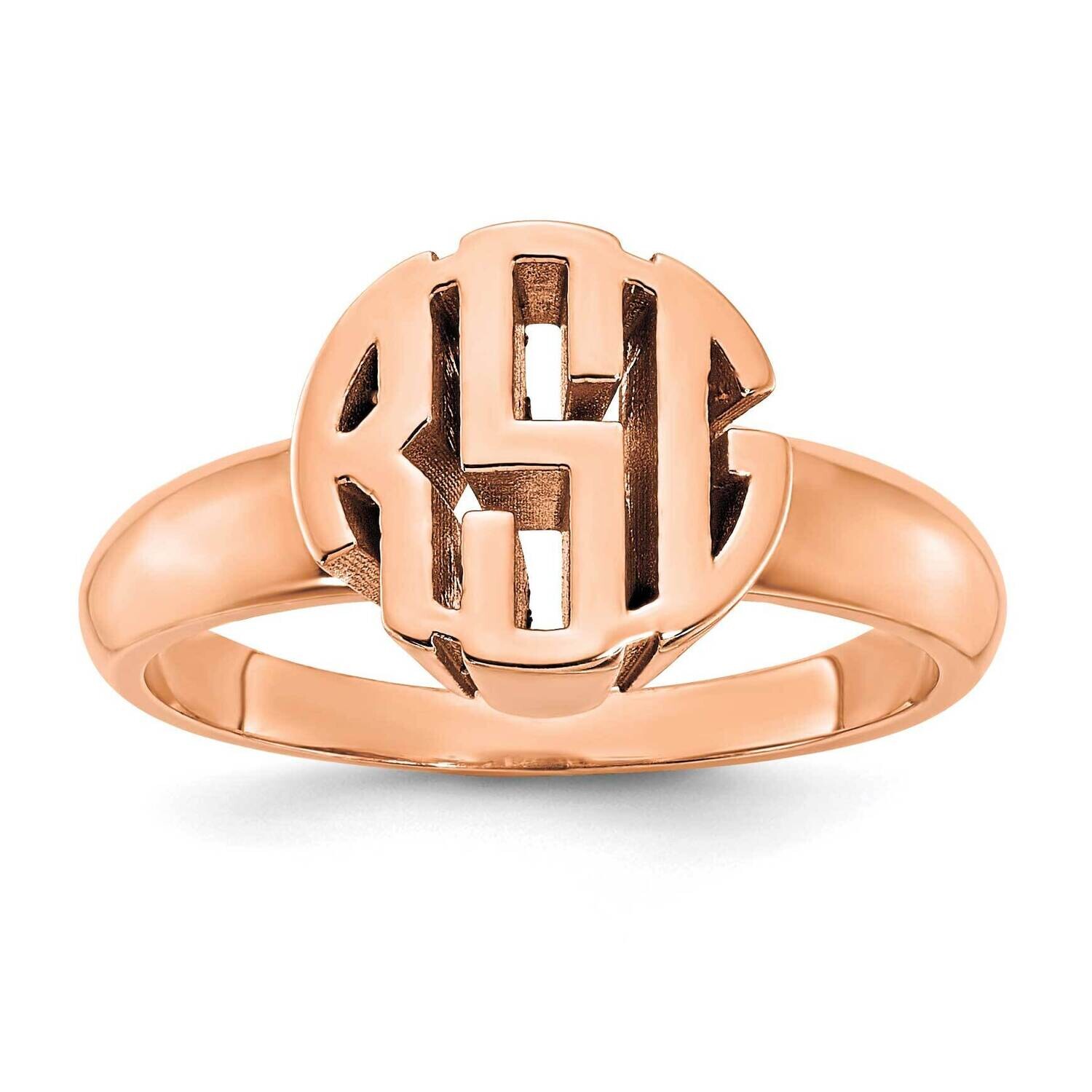 Rose-Plated Polished Monogram Signet Ring Sterling Silver XNR50RP, MPN: XNR50RP,