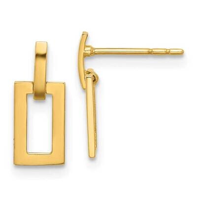 Rectangle Post Dangle Earrings 14k Polished Gold YE2174, MPN: YE2174,