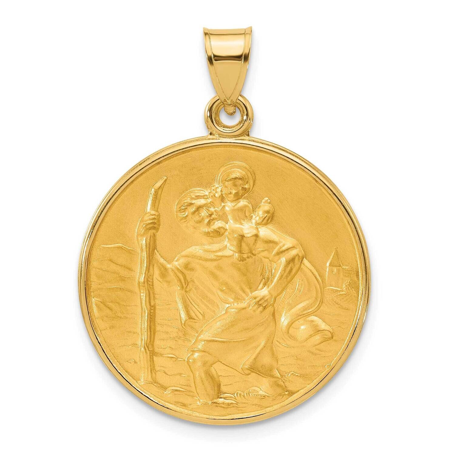 Satin Solid St. Christopher Medal 14k Polished Gold XR2139 by Men&#39;s Jewelry and Accessories, MPN: X…
