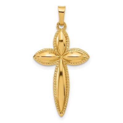 Beaded Hollow Edge Passion Cross Pendant 14k Polished Gold XR2086 by Men&#39;s Jewelry and Accessories,…