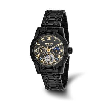 Mason Sales Black Ip-Plated Skeleton Movement Watch Stainless Steel XWA6509, MPN: XWA6509,