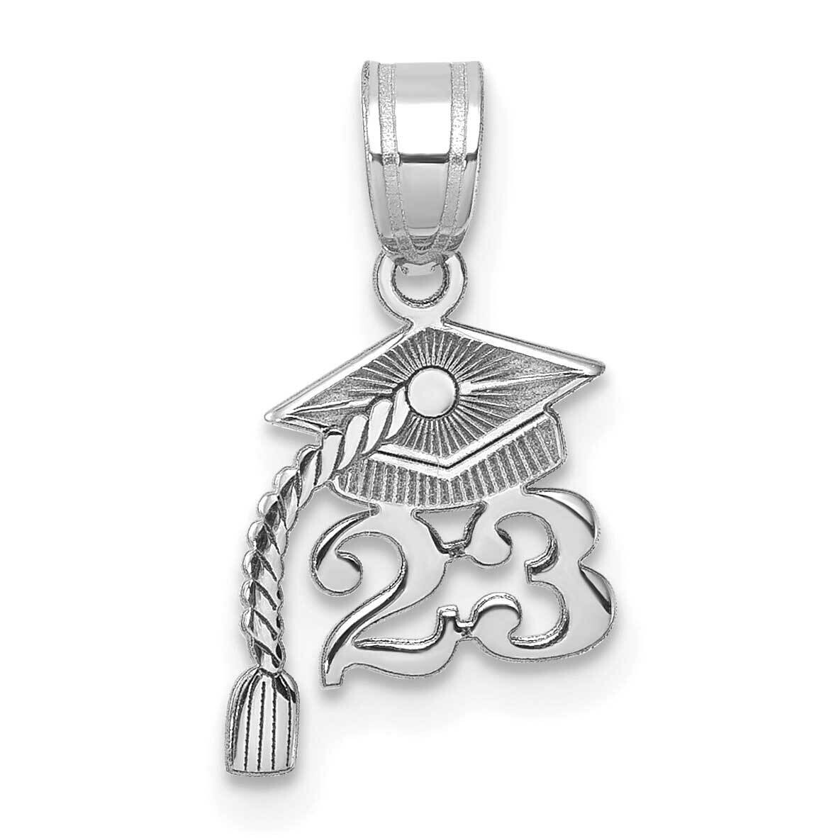 Graduation Cap 23 Dangling Tassel Charm 14k White Gold YC1534W, MPN: YC1534W,