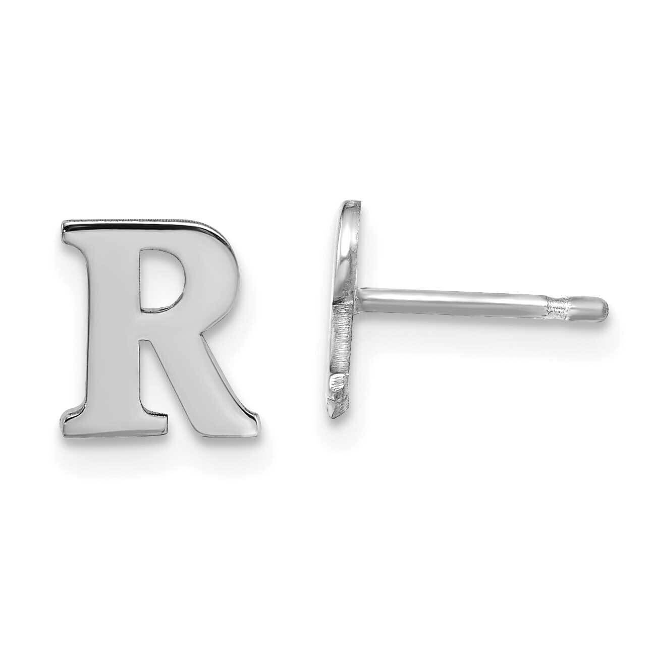Letter R Initial Post Earrings Sterling Silver Rhodium-Plated XNE46SS/R