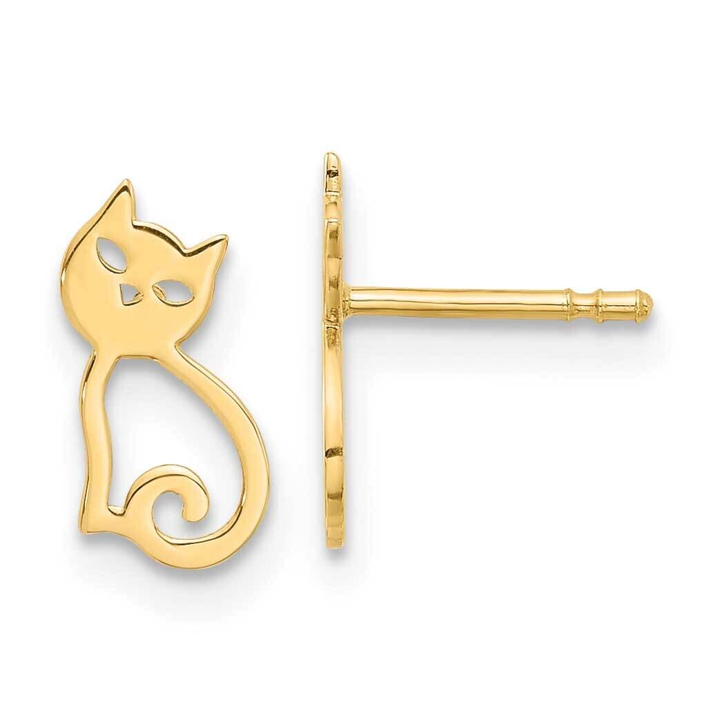 Cat Post Earrings 14k Polished Gold YE2217, MPN: YE2217, 716838383320