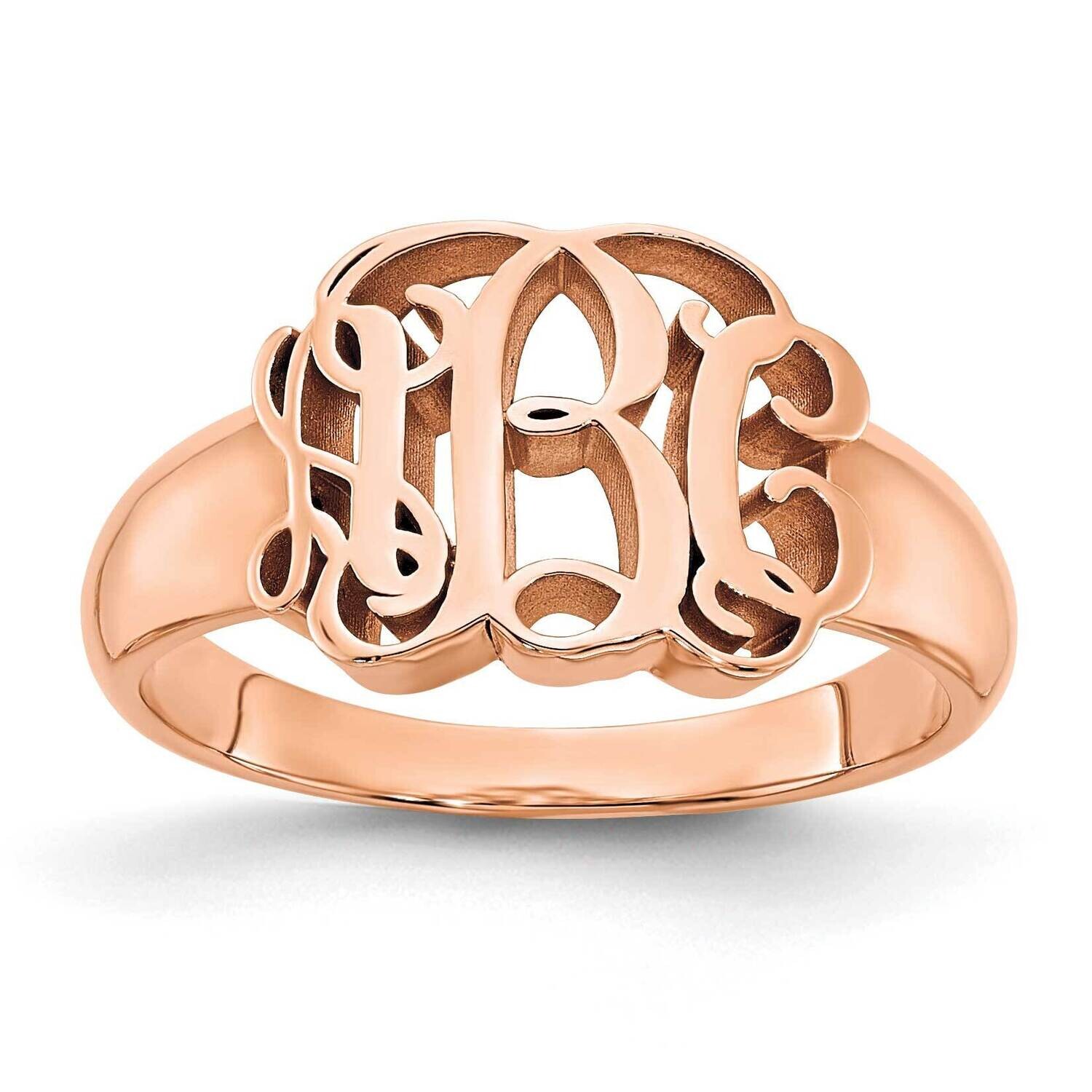 Rose-Plated Monogram Signet Ring Sterling Silver XNR51RP