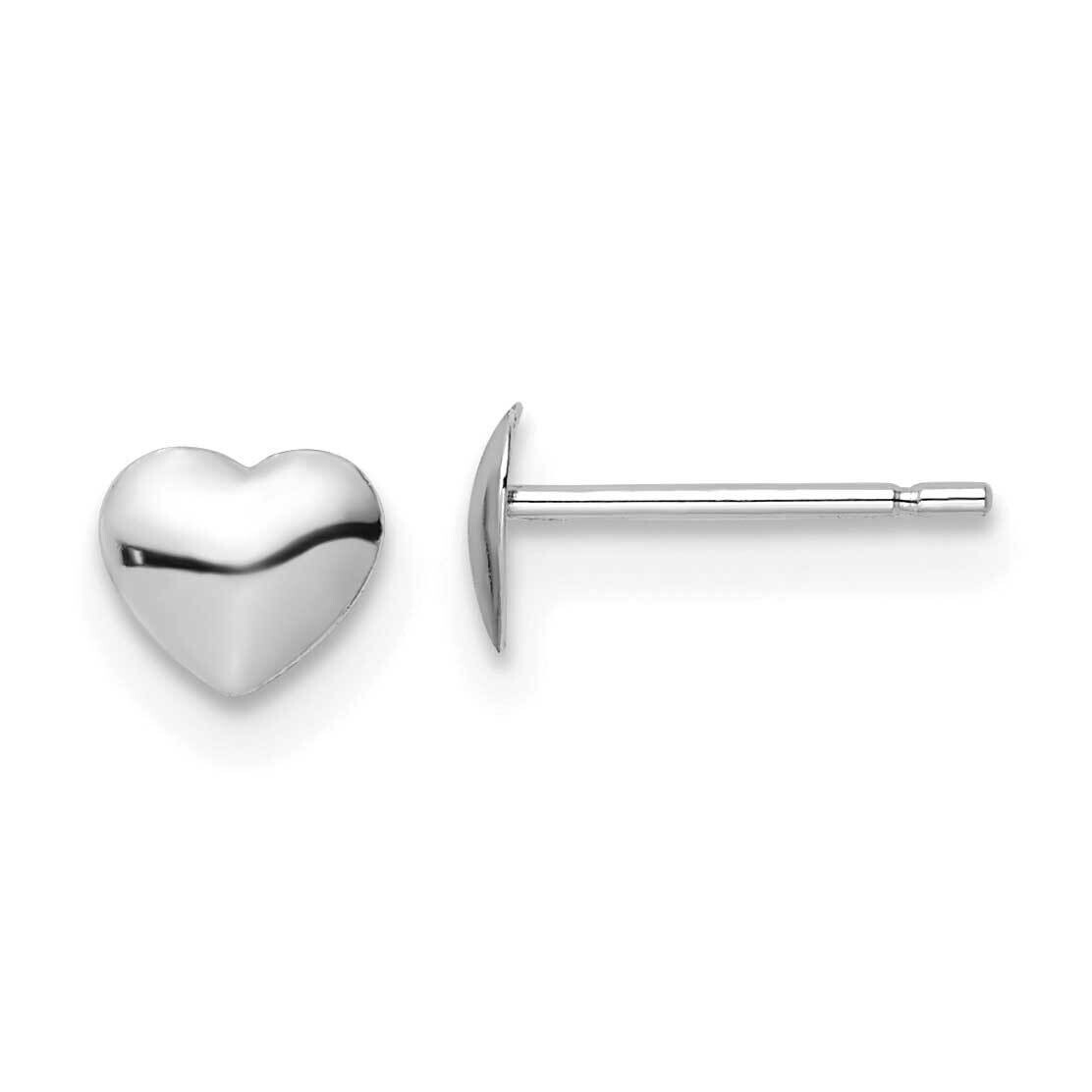 Polished Heart Post Stud Earrings 14k White Gold YE2043W, MPN: YE2043W,