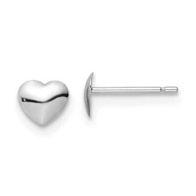 Polished Heart Post Stud Earrings 14k White Gold YE2043W, MPN: YE2043W,